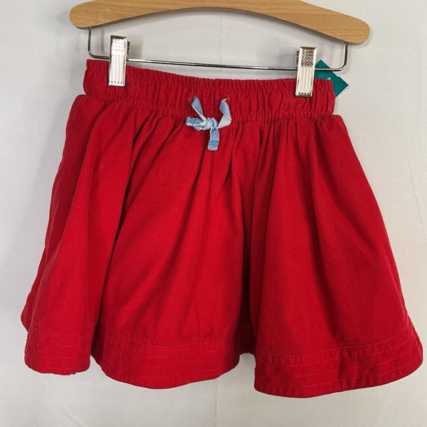 Size 5-6: Boden Red Corduroy Floral Lined Skirt