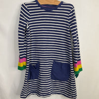 Size 6-7: Boden Blue/White Striped Long Sleeve Pocket Dress REDUCED