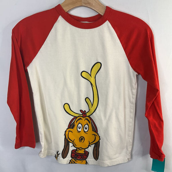 Size 8 (130): Hanna Andersson Red/White Grinch Max Long Sleeve Shirt