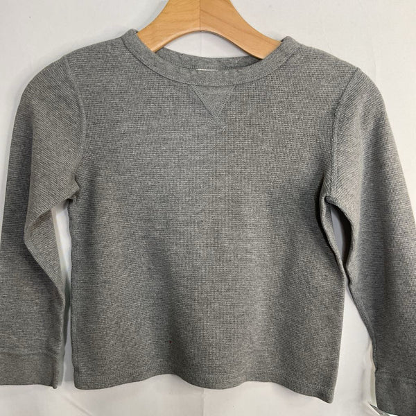 Size 8 (130): Hanna Andersson Gray Waffle Knit Long Sleeve Shirt