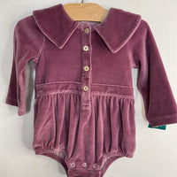 Size 18-24m: Kate Quinn Purple Velour Collared Bubble Romper