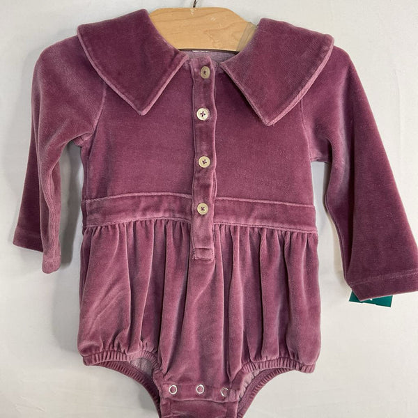 Size 18-24m: Kate Quinn Purple Velour Collared Bubble Romper