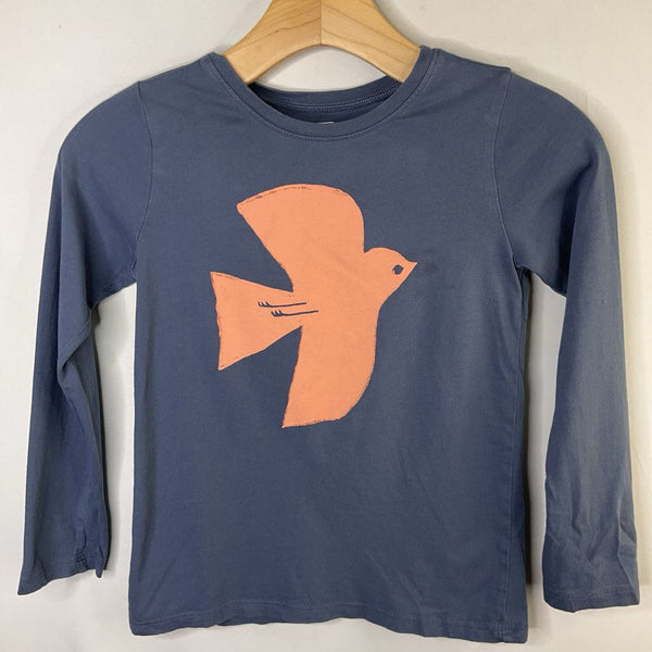 Size 7: Tea Blue/Pink Bird Long Sleeve Shirt
