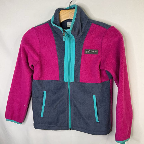 Size 8: Columbia Purple/Navy 1/2 Zip Fleece Pullover