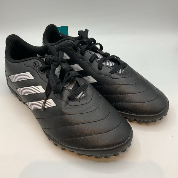 Size 5Y: Adidas Black/White Lace-Up Turf Cleats
