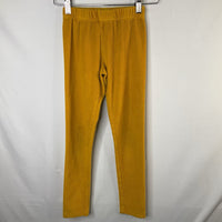 Size 8 (130): Hanna Andersson Yellow Ribbed Velour Leggings