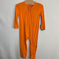 Size 6-12m: Kyte Orange Bamboo Zip-Up Romper