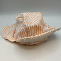 Size 3-6m: Mori Orange/White Striped Sun Hat