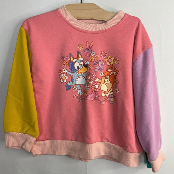 Size 4-5: Kind Kids Club Pink/Multi Bluey Character Sweatshirt