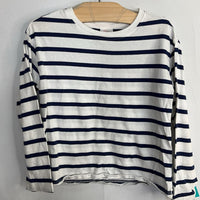 Size 5 (110): Hanna Andersson White/Navy Striped Long Sleeve Shirt