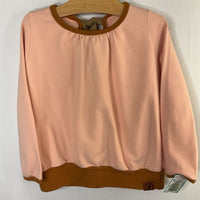 Size 4-5: Squeak & Bean Pink/Brown Trim Sweatshirt