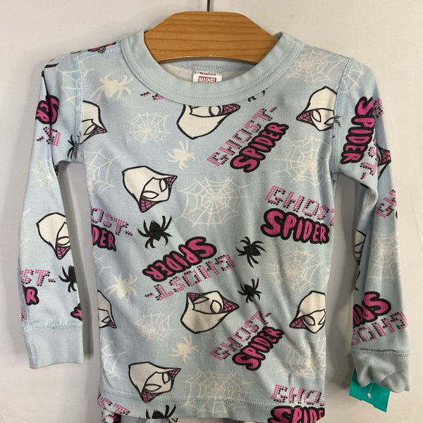Size 3 (90): Hanna Andersson Blue/White/Pink Ghost Spider Organic Cotton 2pc PJs