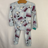 Size 3 (90): Hanna Andersson Blue/White/Pink Ghost Spider Organic Cotton 2pc PJs