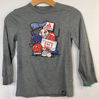 Size 7: Adidas Gray/Red/Blue Sports Long Sleeve Shirt