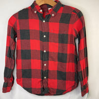 Size 10: Crewcuts Red/Black Plaid Flannel Button-Up Shirt