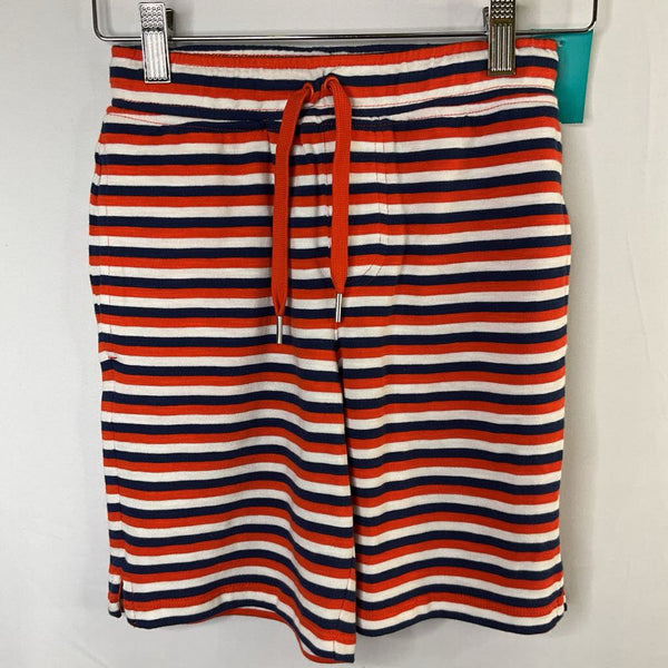 Size 8 (130): Hanna Andersson Orange/White/Blue Striped Sweatshorts