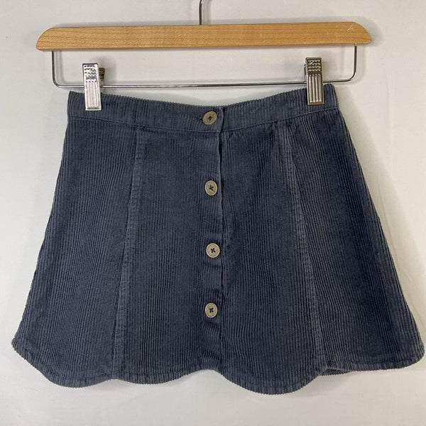 Size 7: H&M Gray Corduroy Scallop Trim Skirt