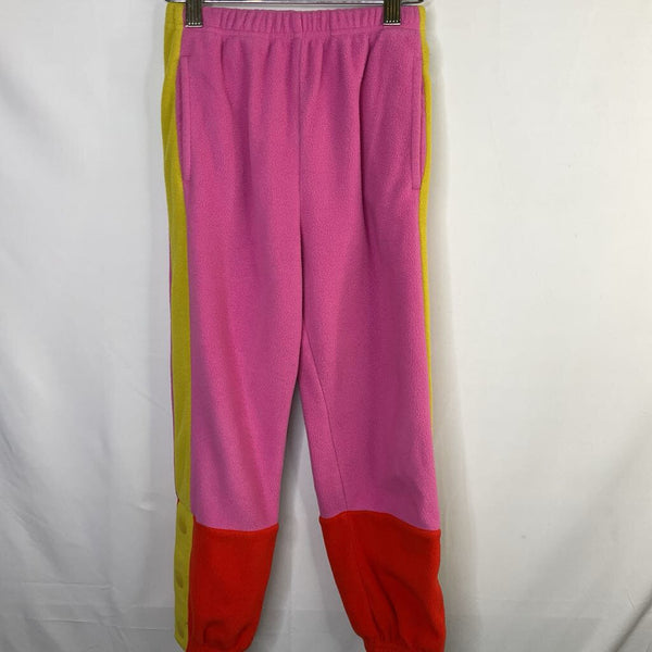 Size 6-7 (120): Hanna Andersson Pink/Yellow/Red Fleece Joggers