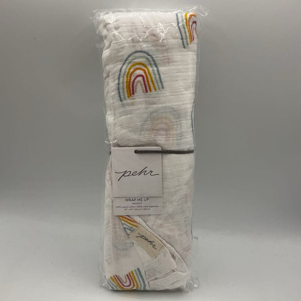 Pehr White/Rainbow Swaddle Blanket NEW