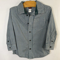 Size 3: Tea Blue/Green/Purple Print Button-Up Shirt