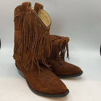 Size 2Y: Shyanne Brown Double Fringe Western Boots