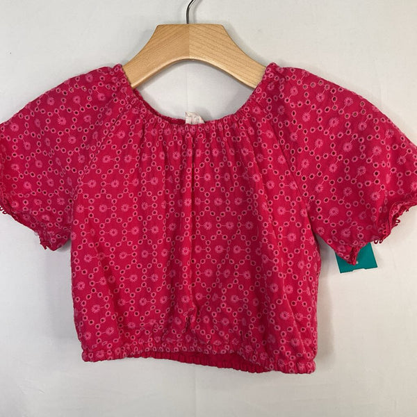 Size 8: Crewcuts Pink Floral Eyelet Blouse