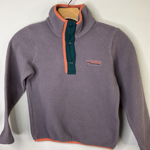 Size 8: Columbia Purple/Navy Trim 1/2 Snap Fleece Pullover
