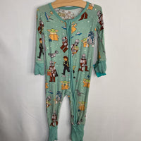 Size 3-6m: Little Sleepies Blue/Multi Star Wars Bamboo 1pc Zip-Up PJs