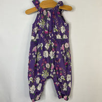 Size 3-6m: Tea Purple/Multi Floral Strappy Romper