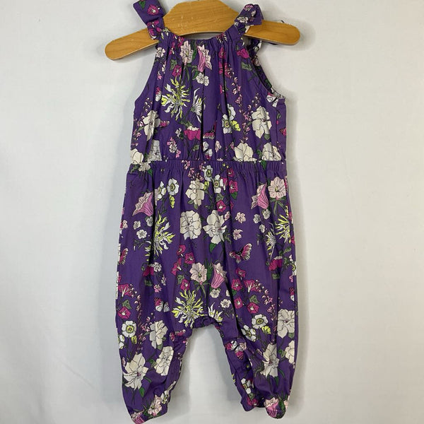 Size 3-6m: Tea Purple/Multi Floral Strappy Romper