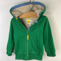 Size 12-18m Boden Green Frog Sherpa Lined Zip-Up Hoodie