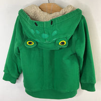 Size 12-18m Boden Green Frog Sherpa Lined Zip-Up Hoodie