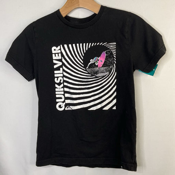 Size 10-12: Quiksilver Black/White Wave T-Shirt