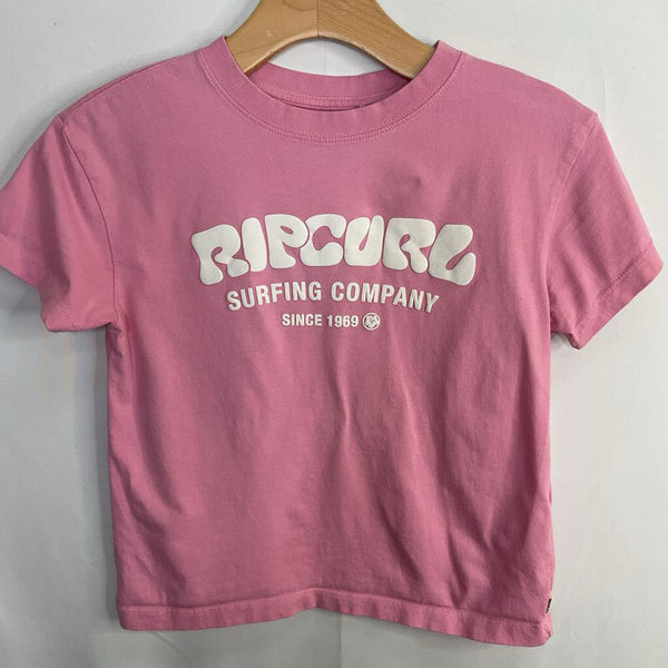 Size 10-12: Rip Curl Pink/White Logo T-Shirt