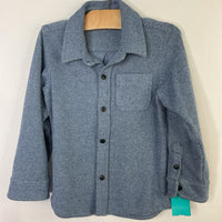 Size 6-7: Faherty Blue Sweater Button-Up Shirt