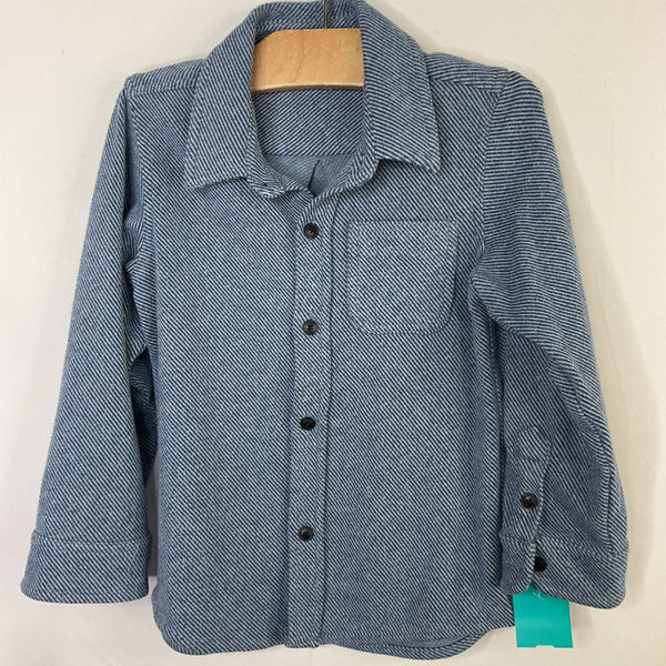 Size 6-7: Faherty Blue Sweater Button-Up Shirt