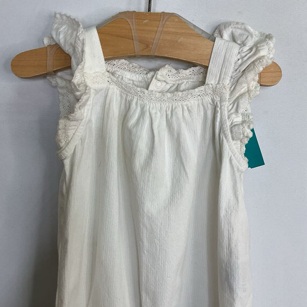 Size 4-6m: Newbie White Lace Trim Romper