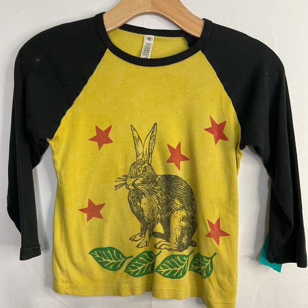 Size 8: Wugbug Black/Yellow Rabbit Long Sleeve Shirt