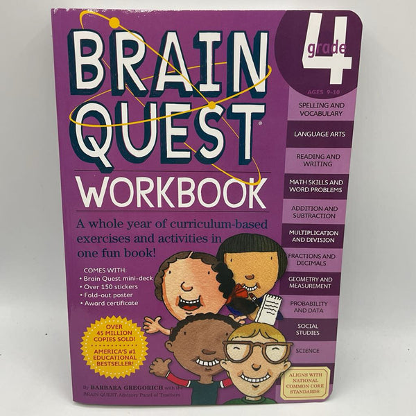 Brain Quest Gade 4 Workbook (paperback)