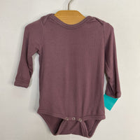 Size 3-6m: Kate Quinn Purple Ribbed Long Sleeve Onesie