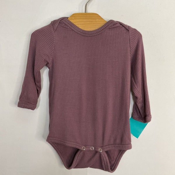 Size 3-6m: Kate Quinn Purple Ribbed Long Sleeve Onesie