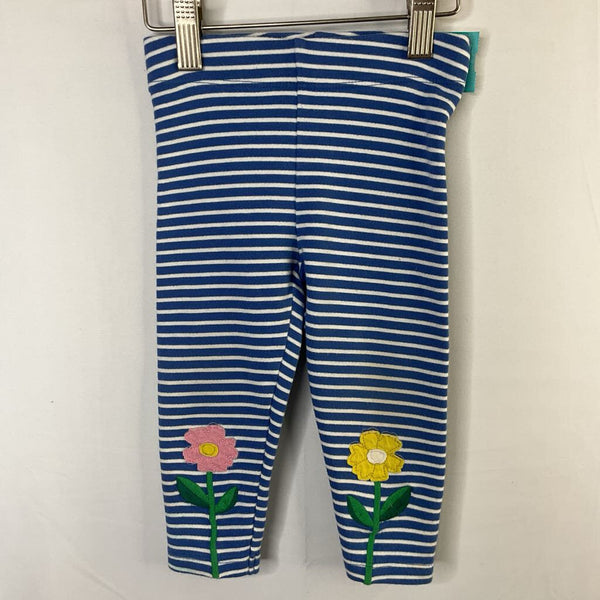 Size 18-24m: Boden Blue/White Stripes/Floral Applique Leggings