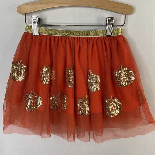 Size 2-3: Sweet Wink Orange/Gold Sequin Pumpkin Tulle Skirt