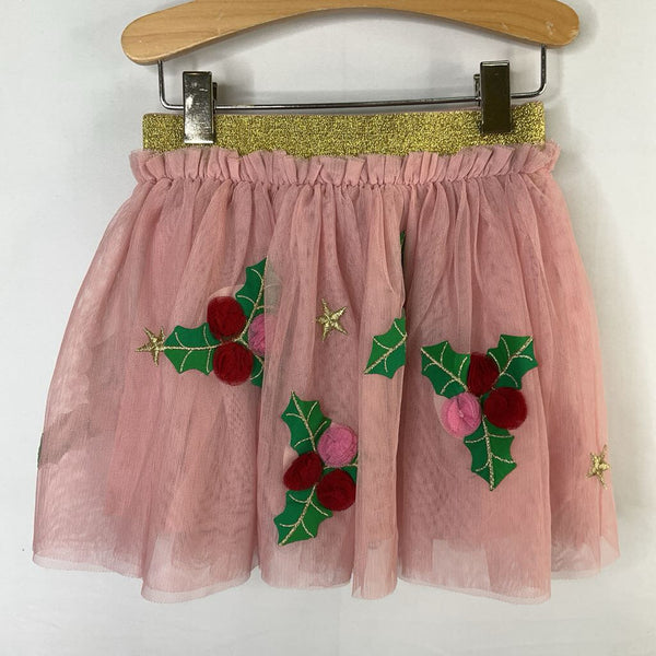 Size 2-3: Boden Pink/Multi Holly Applique Tulle Skirt