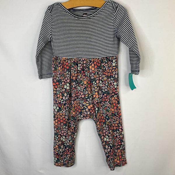 Size 9-12m: Tea Navy/White/Multi Stripes/FloralRomper