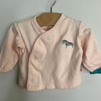 Size 3-6m: Pink/Gray Zebra Magnetic Long Sleeve Shirt
