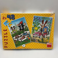 Dino 2x48pc Cartoon Critters Two Sided Puzzle