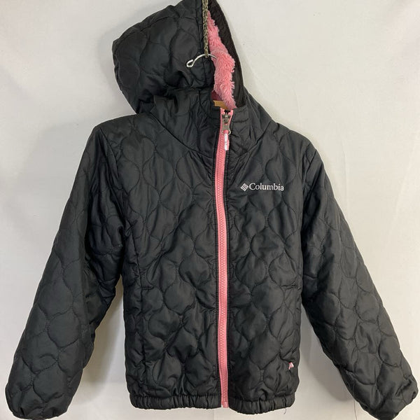 Size 4-5: Columbia Bella Black/Pink Fleece Lined Coat