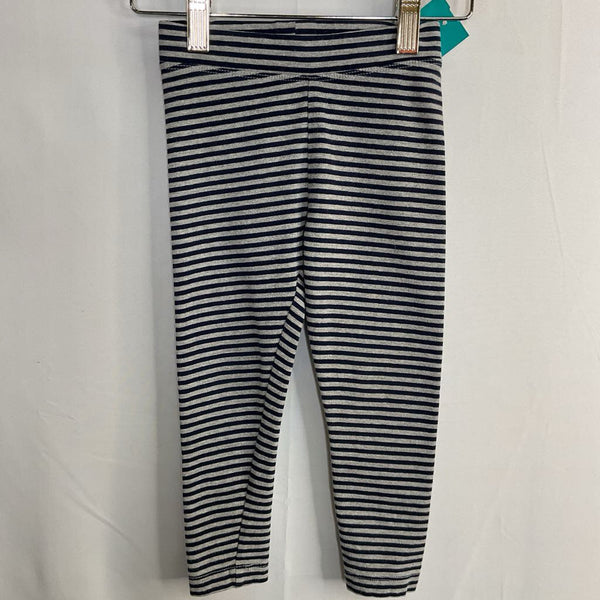 Size 3: Primary Gray/Navy Striped Leggings