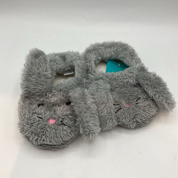 Size 7-8: Gray Fuzzy Bunny Slippers
